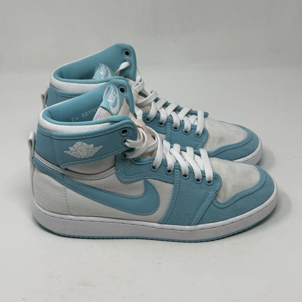 Air Jordan 1 Retro KO AJKO Sneakers Mens 7.5 Bleached Aqua White High Top Shoes - Picture 3 of 16